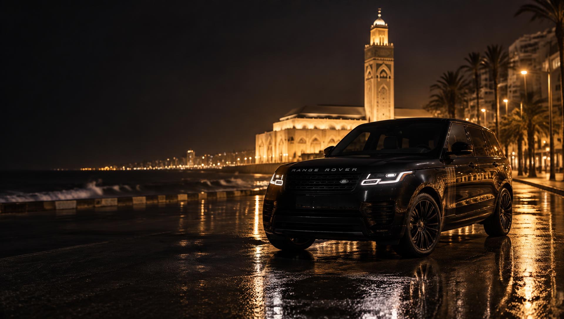 SUV de luxe ADYLICAR de nuit à Casablanca